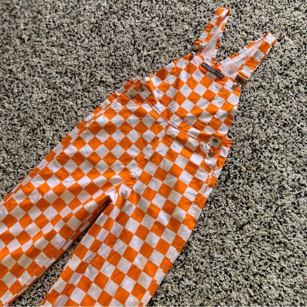 Orange White Checker Overalls College Sports Tennessee Texas